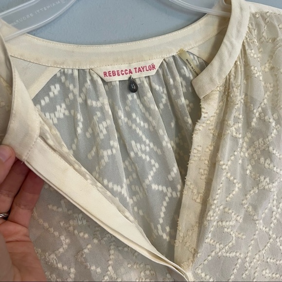 REBECCA TAYLOR SHEER CLIP DOT BLOUSE - Picture 4 of 9